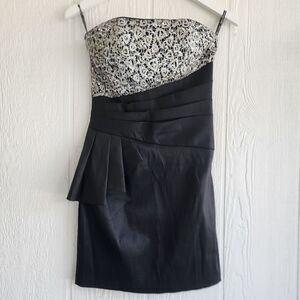 Jessica McClintock Black And Silver Cocktail Dress